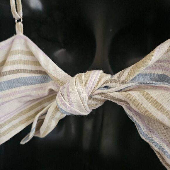 TopShop Striped Linen Blend Romper - Picture 7 of 9